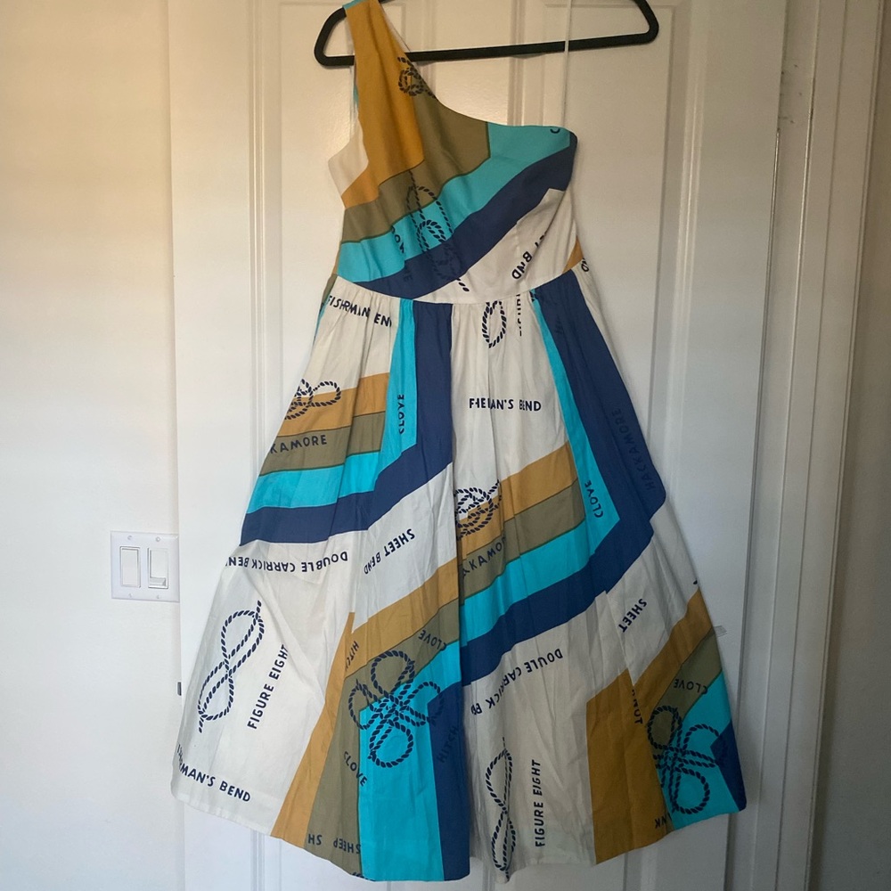 J.Crew NWT One shoulder dress in Ratti Sail Away Print, 6 - Picture 3 of 7